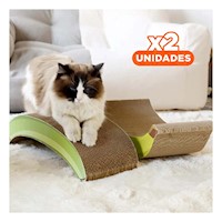 Pack2 Rascador de Carton en Color Marron con Silueta de Platano Estilo Natural